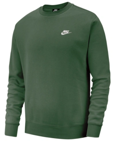 Nike Club Crew Neck Sweat In Khaki-green | ModeSens