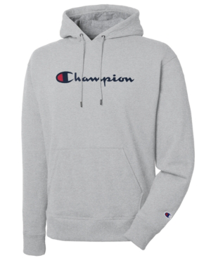 champion script hoodie grey