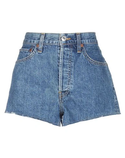 Shop Re/done Denim Shorts In Blue