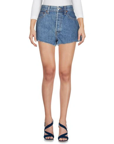 Shop Re/done Denim Shorts In Blue