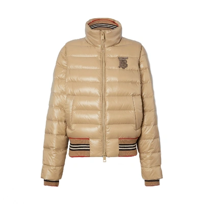 Shop Burberry Hessle Logo Padded In Honey