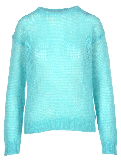 Shop Prada Crew Neck Knit Sweater In Anice