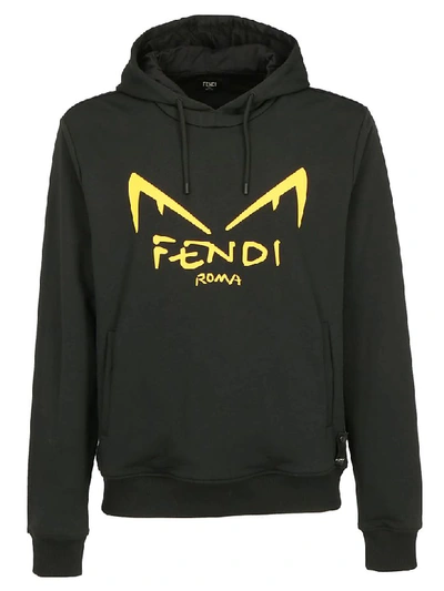 Shop Fendi Diabolic Eye Hoodie In Nero