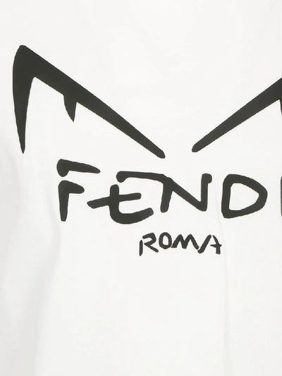 Shop Fendi Diabolic Eye T-shirt In Bianco