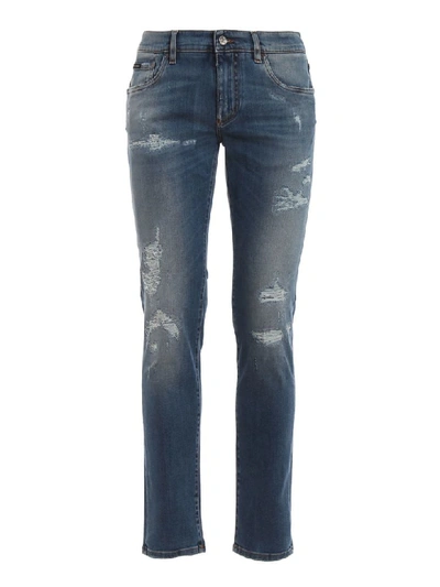 Shop Dolce & Gabbana Stretch Jeans Skinny Fit In Denim