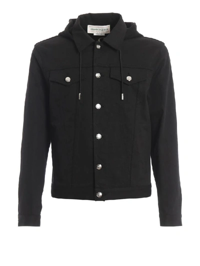 Shop Alexander Mcqueen Denim Jacket In Black