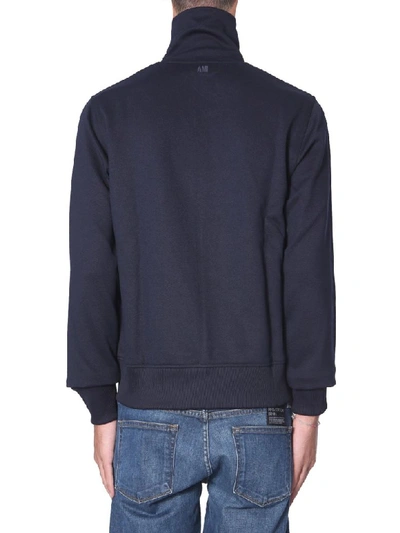 Shop Ami Alexandre Mattiussi Zip Sweatshirt In Blu