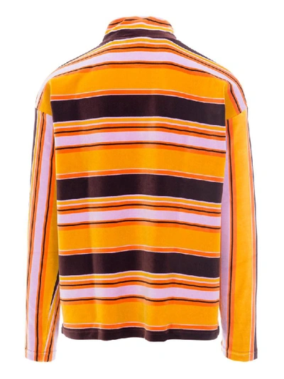 Shop Marni Striped High Neck Sweater In Multi Ocra