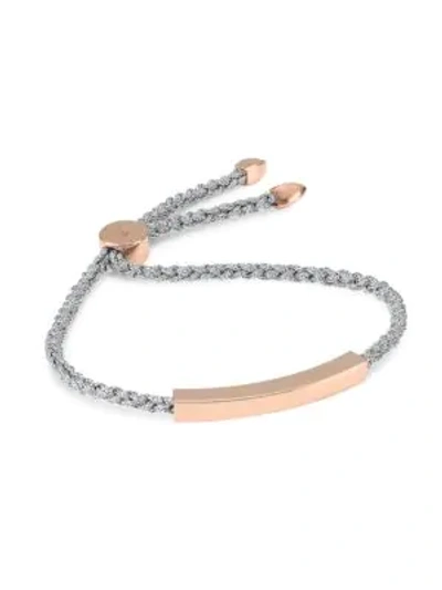Shop Monica Vinader 18k Rose Gold Vermeil Linear Friendship Bracelet In Pink