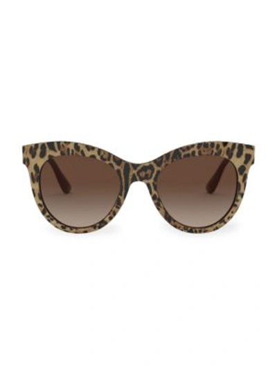 Shop Dolce & Gabbana 51mm Cat Eye Sunglasses In Gold Borl