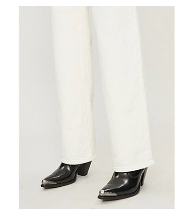 Shop J Brand X Elsa Hosk Monday Wide-leg High-rise Jeans In Workday White