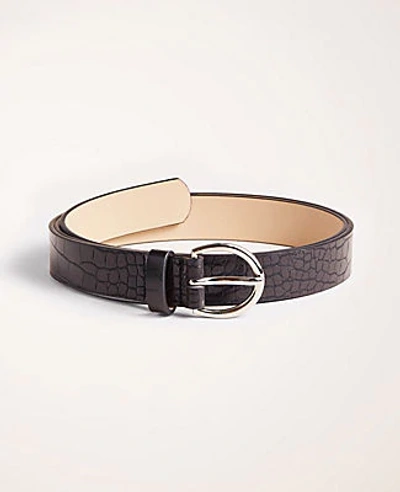 Shop Ann Taylor Textured Trouser Belt In Black