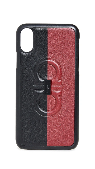 Shop Ferragamo Firenze Logo Iphone X Case In Black/red