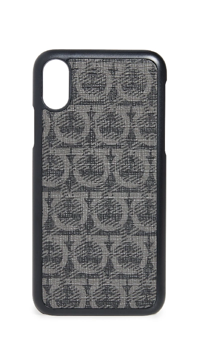 Shop Ferragamo Printed Gancio Iphone X / Xs Case In Black/grey