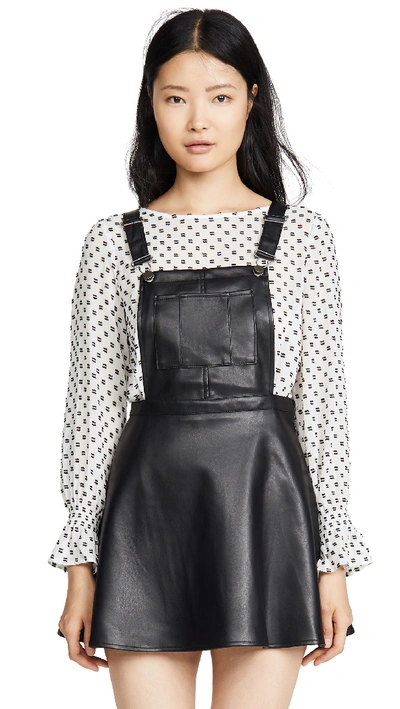 Shop Bb Dakota Pinafore Your Love Faux Leather Dress In Black