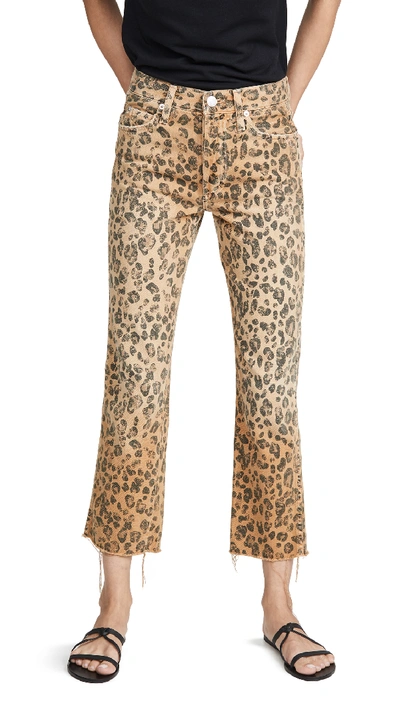 Shop Amo Loverboy Relaxed Straight Jeans In Leopard