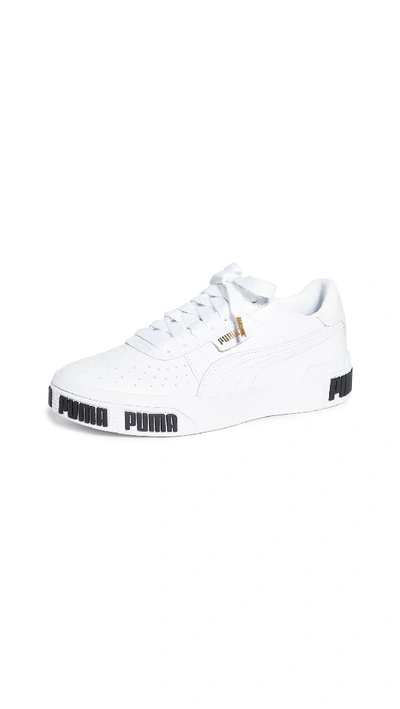 Shop Puma Cali Bold Sneakers In  White/metallic Gold