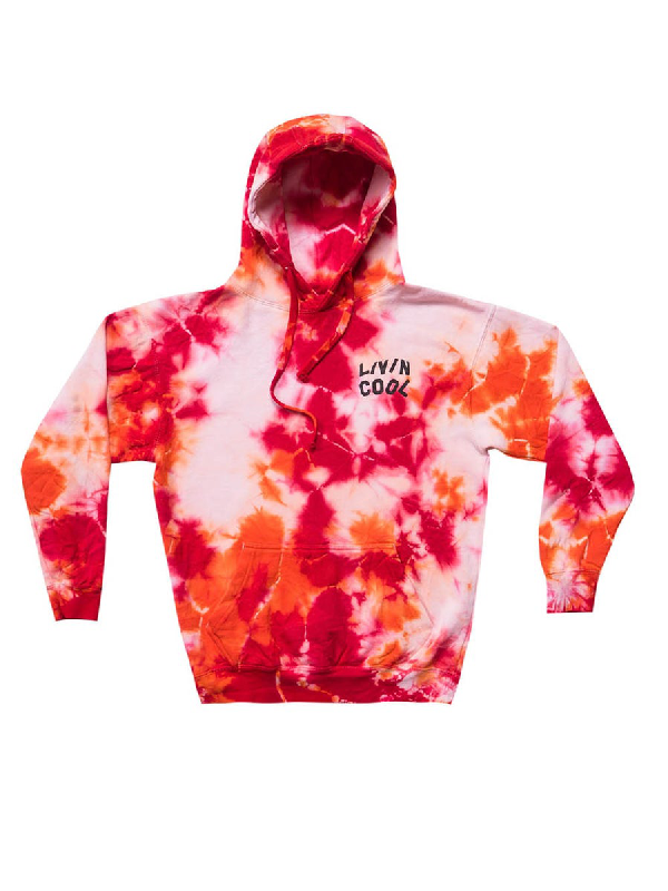 pink and orange tie dye hoodie