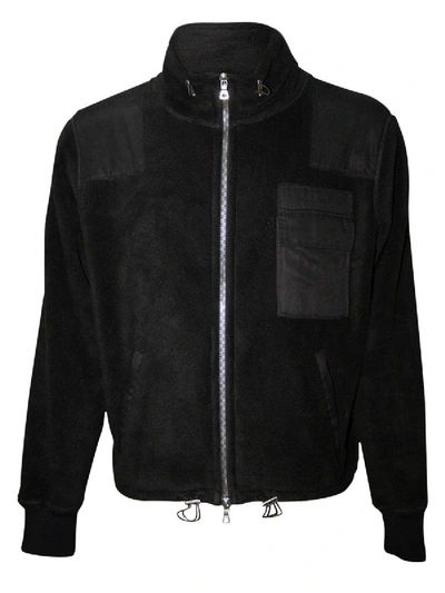 Shop Amiri Polar Fleece Commando Patch Jacket Black