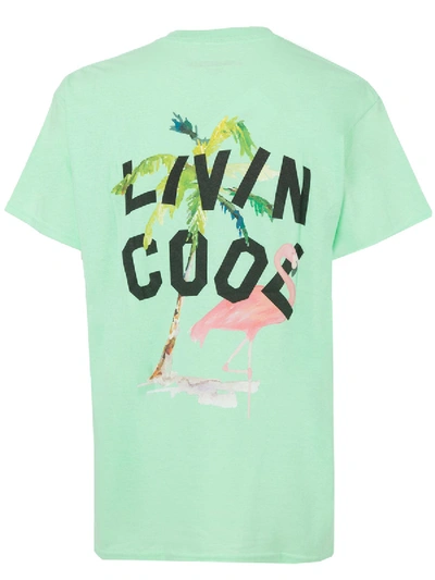 Shop Livincool The Webster X  Green Flamingo T-shirt