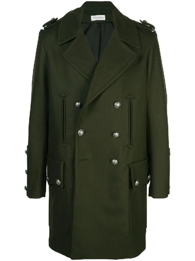 Shop Faith Connexion Green Double-breasted Coat