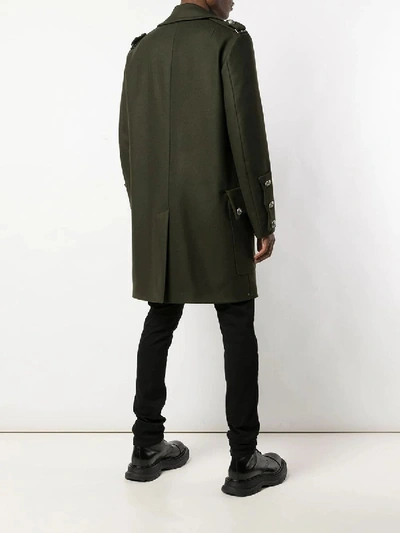 Shop Faith Connexion Green Double-breasted Coat