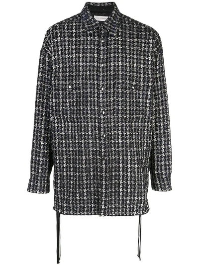 Shop Faith Connexion Oversized Houndstooth Pattern Shirt In Black & White