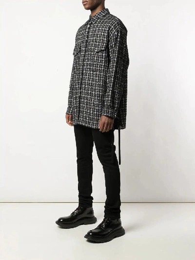 Shop Faith Connexion Oversized Houndstooth Pattern Shirt In Black & White