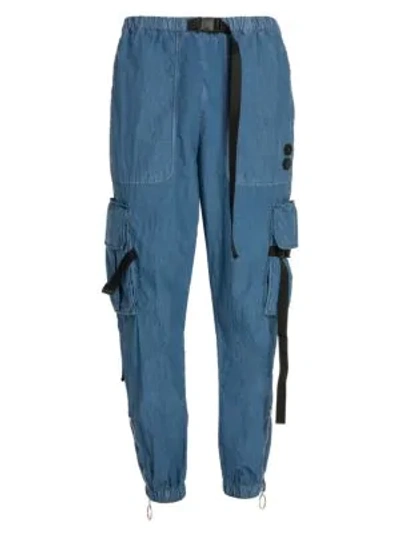 Shop Off-white Parachute Cargo Trousers In Blue White