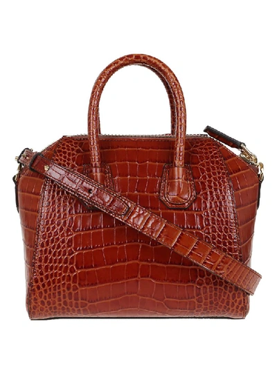 Givenchy Antigona Mini Bag In Cognac ModeSens
