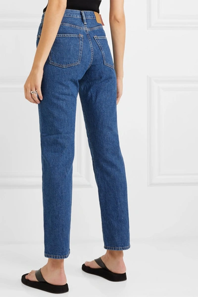 Shop Acne Studios Organic High-rise Straight-leg Jeans In Dark Denim