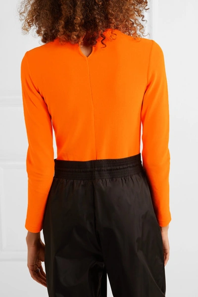 Shop Off-white Printed Fleece Bodysuit In Orange