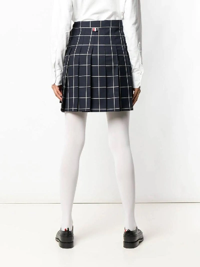 Shop Thom Browne Windowpane Pleated Mini Skirt