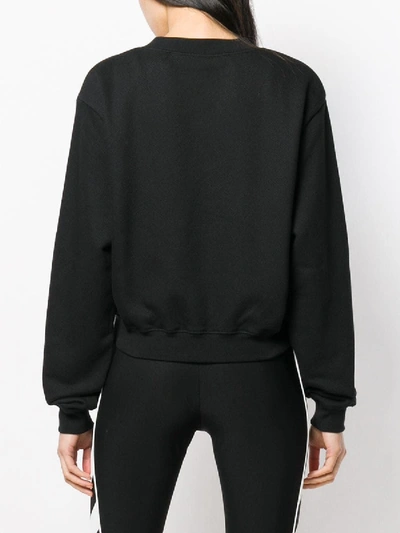 Shop Off-white Shearling Logo Embroidered Jumper In Black