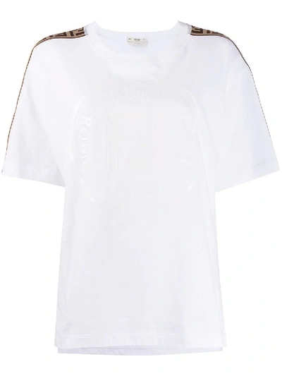 Shop Fendi Ff Monogram Shoulder Stripe T-shirt