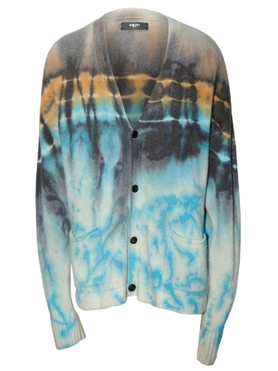 Shop Amiri Tie Dye Cashmere Oversized Cardigan In Multicolor