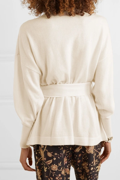 Shop Zimmermann Espionage Tie-front Wool-blend Sweater In Ivory