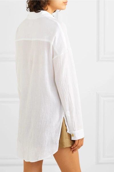 Shop Albus Lumen Traveller Cotton-gauze Shirt In White