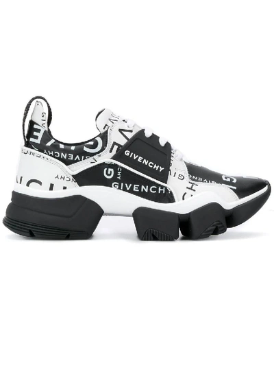 Shop Givenchy Black And White Jaw Logo Sneakers In Black & White