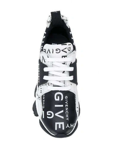 Shop Givenchy Black And White Jaw Logo Sneakers In Black & White
