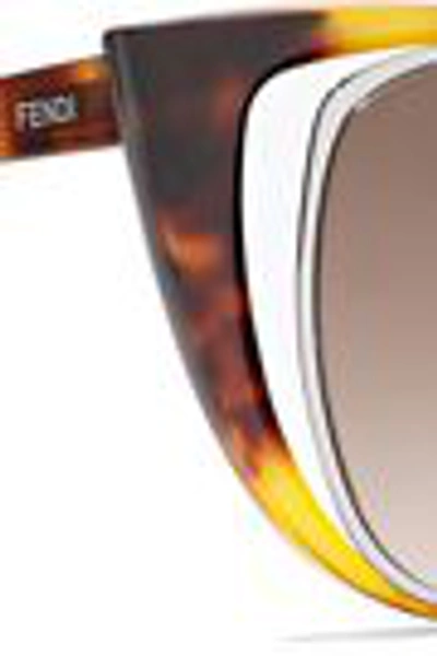 Shop Fendi Woman Cat-eye Cutout Acetate Sunglasses Brown
