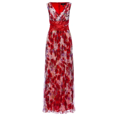Shop Nissa Silk Lace Band Application Maxi Dress