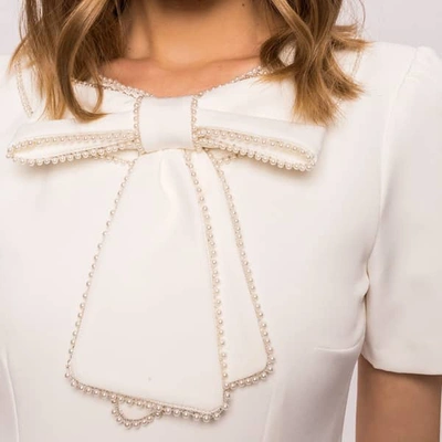 Shop Nissa Pearls Detail Bow Dress