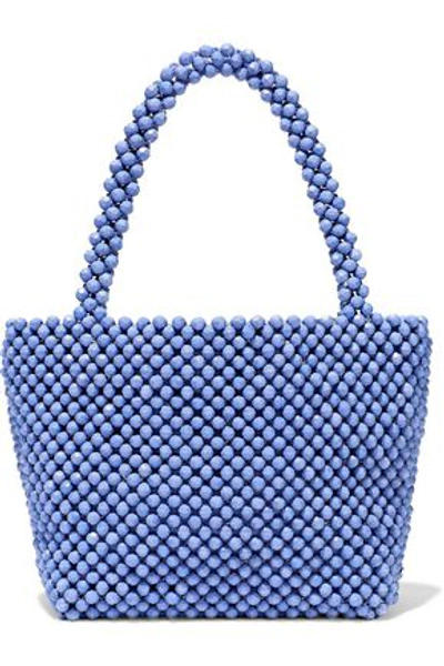 Shop Loeffler Randall Mina Beaded Tote In Blue