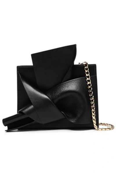 Shop N°21 Woman Knotted Leather Shoulder Bag Black