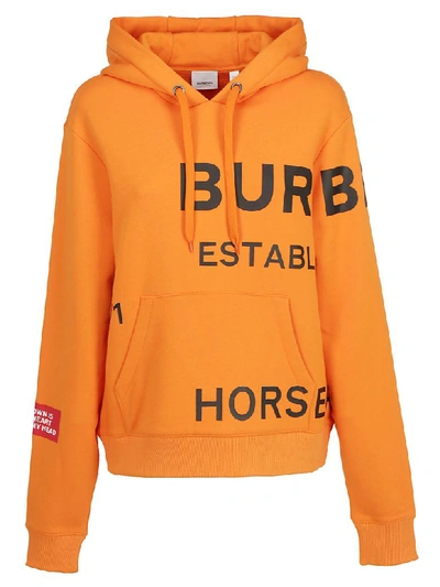 Shop Burberry Poulter Hoodie In Bright Orange