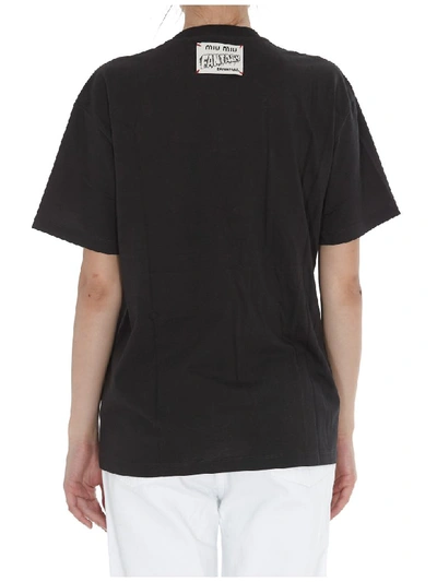 Shop Miu Miu T-shirt In Black