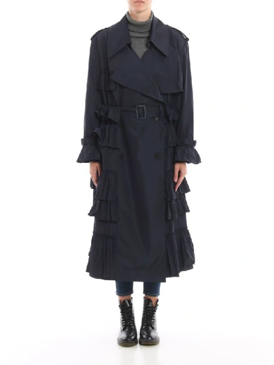 Shop Valentino Coat In Navy