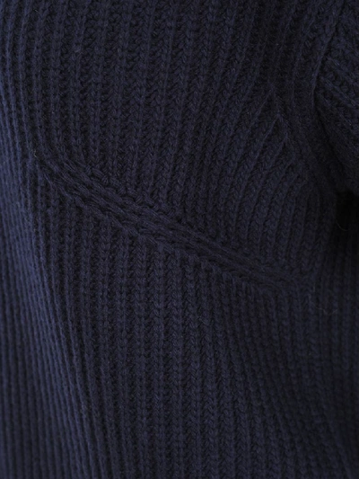 Shop Chloé Chloe Round Neck Knit Sweater In Stormy Night Blue