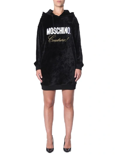 Shop Moschino Sweat Dress In Nero